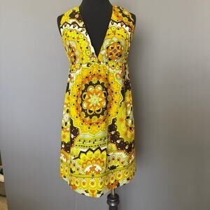 Vintage 60s Susie Q of California gogo mini shift dress - v neck - mod - size XS